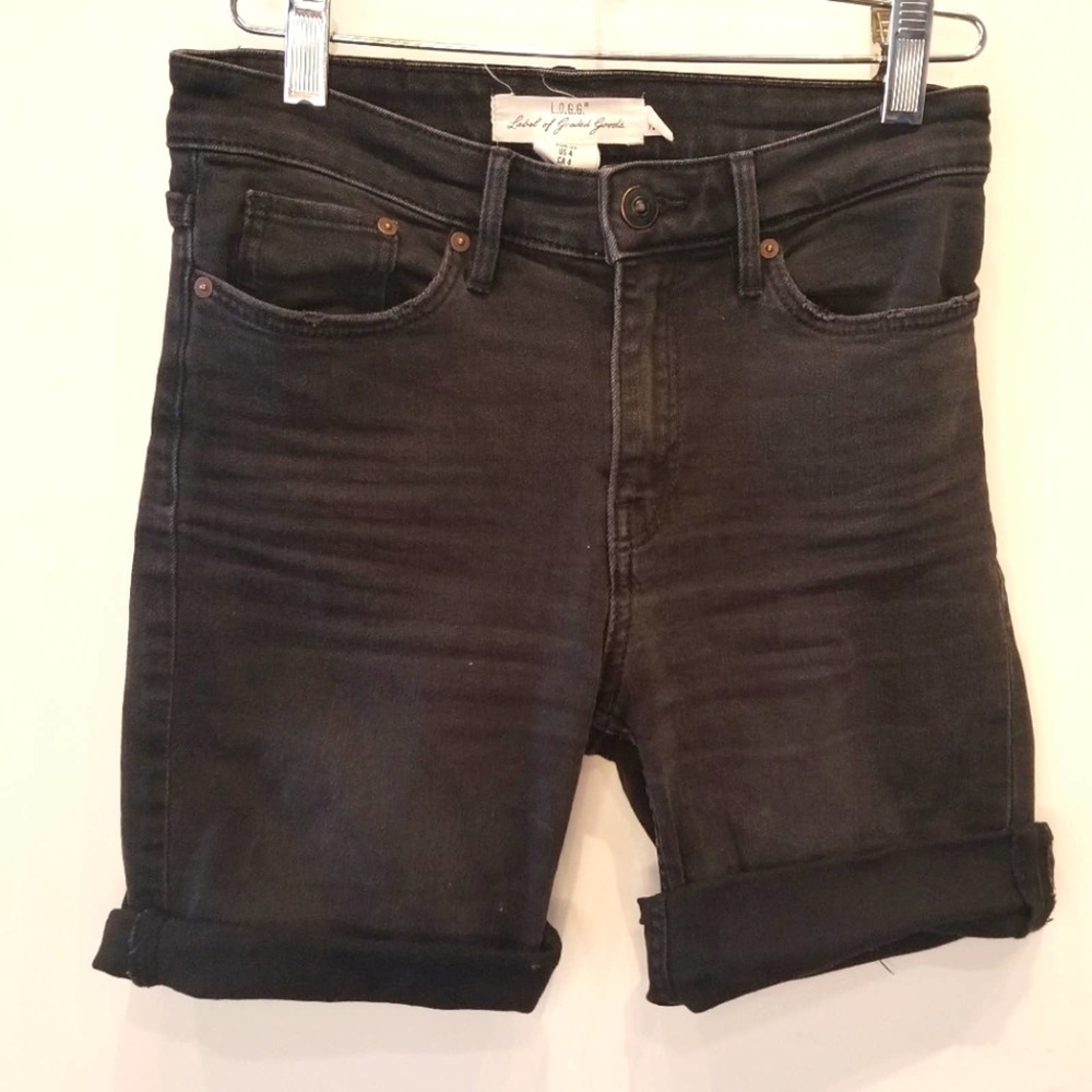 H&M LOGG Black Girls Denim Shorts Size 4